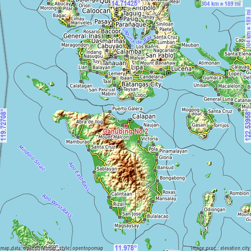 Topographic map of Canubing No 2