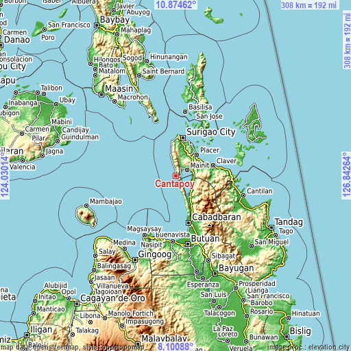 Topographic map of Cantapoy