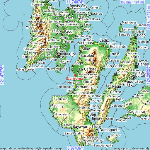 Topographic map of Canroma