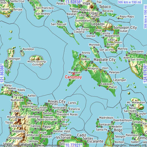 Topographic map of Canomoy