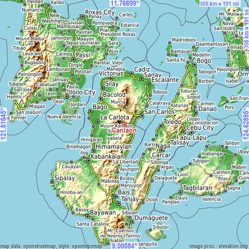 Topographic map of Canlaon