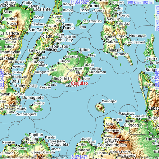 Topographic map of Canjulao