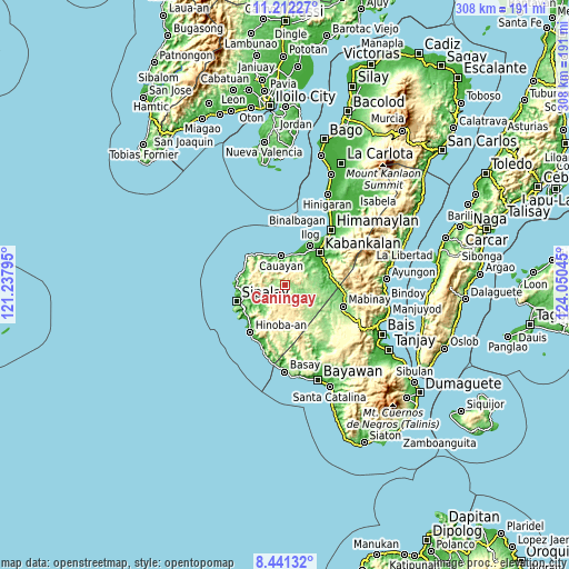 Topographic map of Caningay