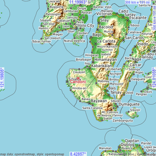 Topographic map of Candoni