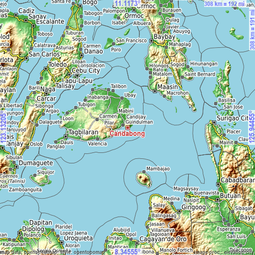 Topographic map of Candabong