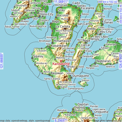 Topographic map of Kandabong