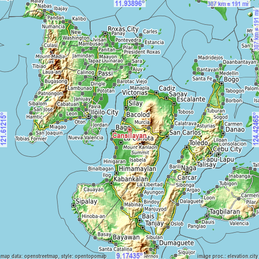 Topographic map of Cansilayan