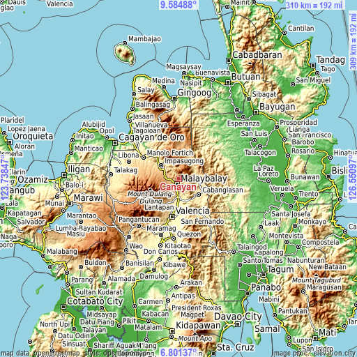 Topographic map of Canayan