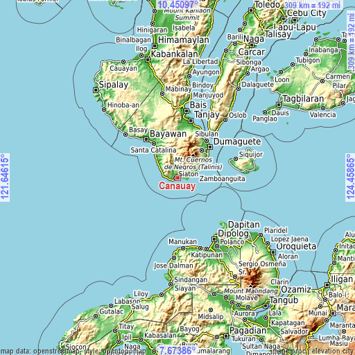 Topographic map of Canauay