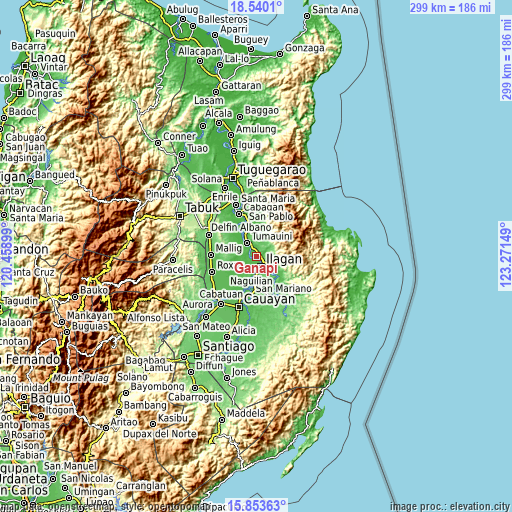 Topographic map of Ganapi