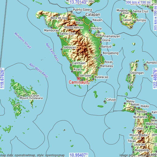 Topographic map of Caminauit