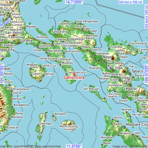 Topographic map of Camp Flora