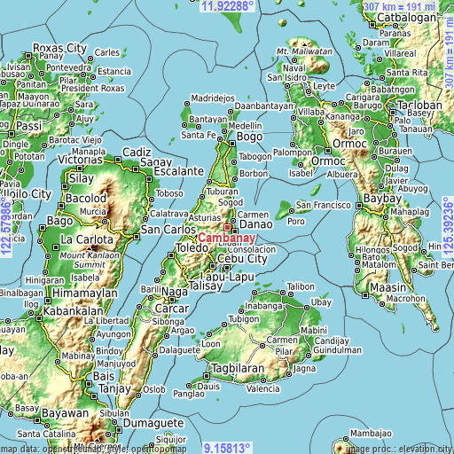 Topographic map of Cambanay