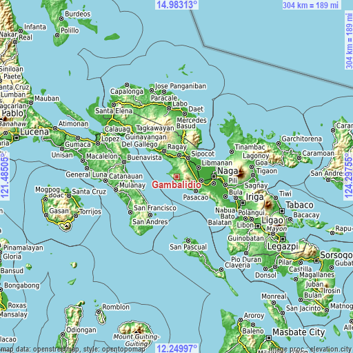 Topographic map of Gambalidio