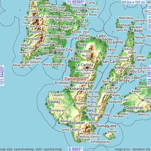 Topographic map of Camalobalo