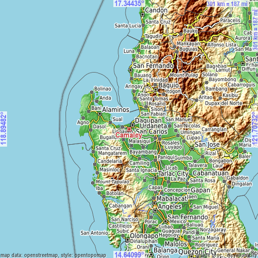 Topographic map of Camaley