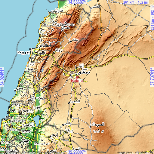 Topographic map of Babīlā