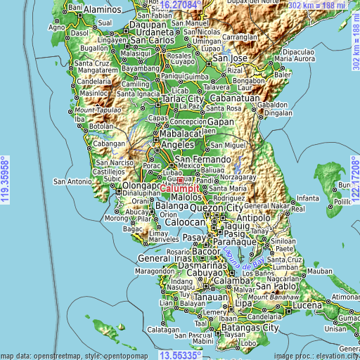 Topographic map of Calumpit