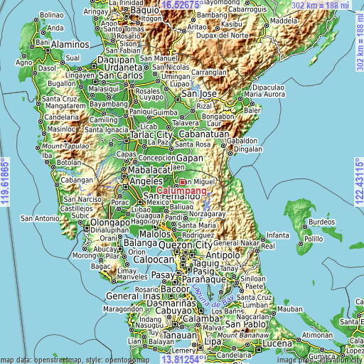 Topographic map of Calumpang