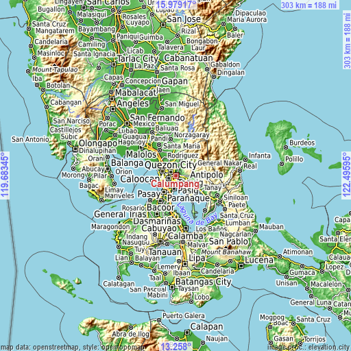 Topographic map of Calumpang