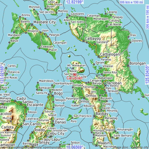 Topographic map of Calubian