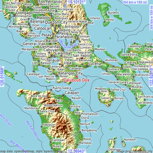 Topographic map of Calubcub Dos