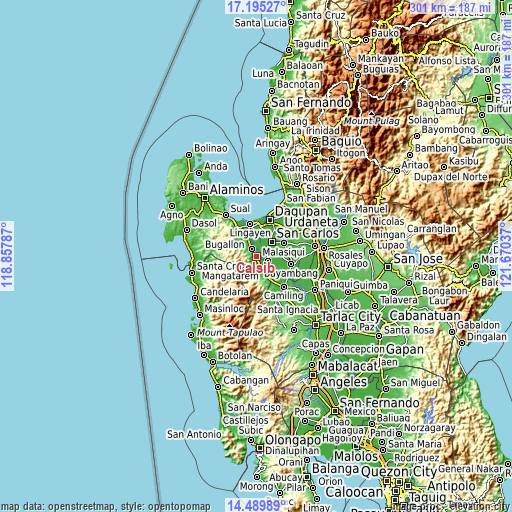 Topographic map of Calsib