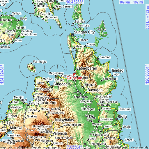 Topographic map of Caloc-an
