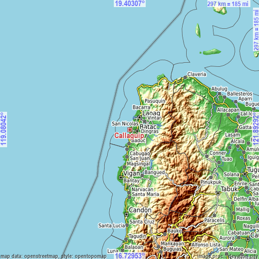 Topographic map of Callaguip