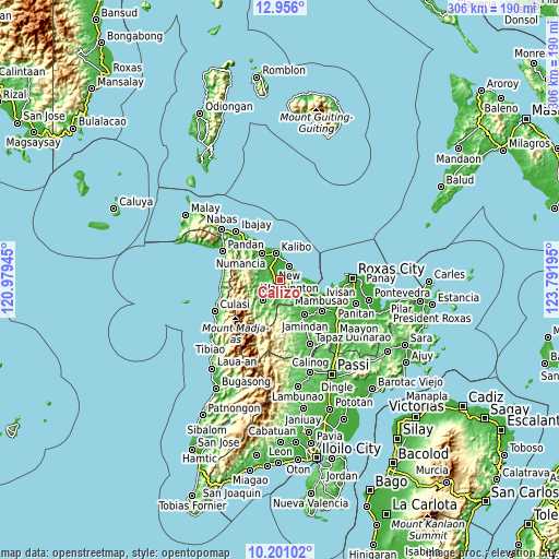 Topographic map of Calizo