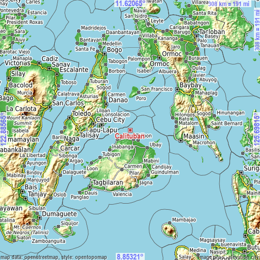 Topographic map of Calituban