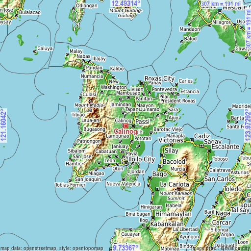 Topographic map of Calinog