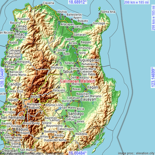 Topographic map of Calinaoan Malasin