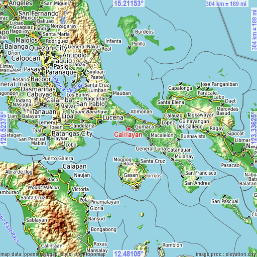 Topographic map of Calilayan