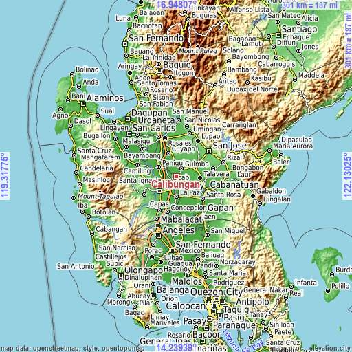 Topographic map of Calibungan