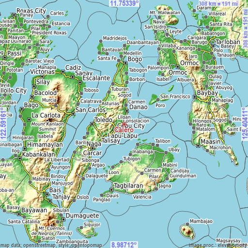 Topographic map of Calero