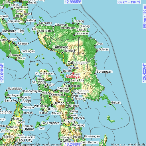 Topographic map of Calbiga