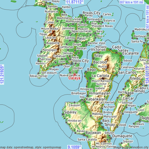 Topographic map of Calaya