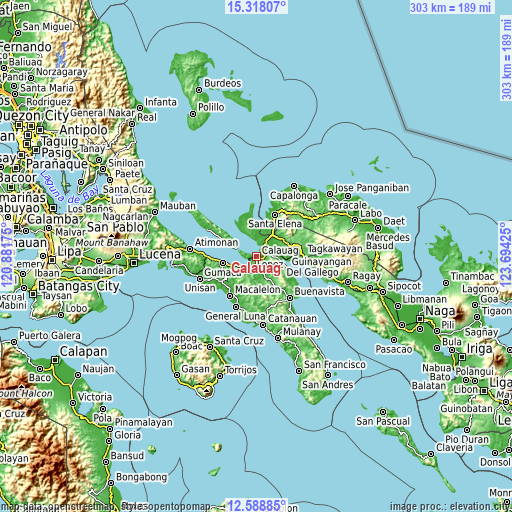 Topographic map of Calauag