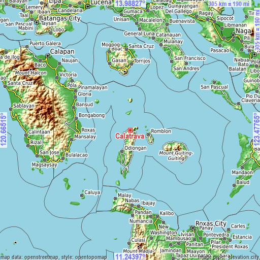 Topographic map of Calatrava