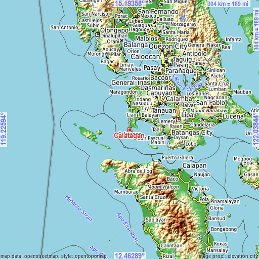 Topographic map of Calatagan