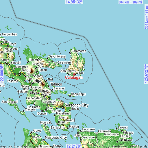 Topographic map of Calatagan