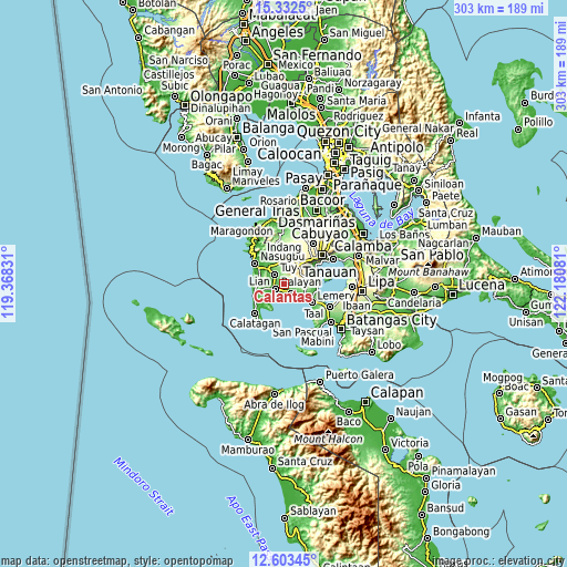 Topographic map of Calantas