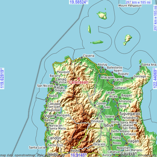 Topographic map of Calanasan