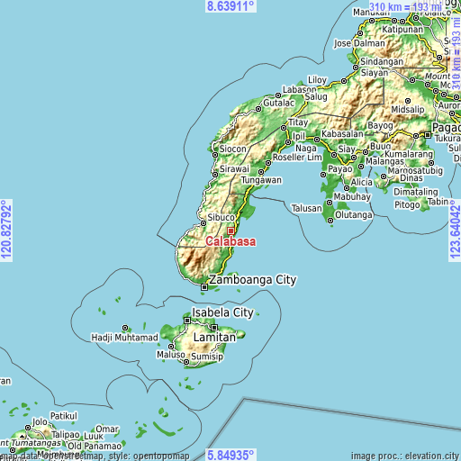 Topographic map of Calabasa