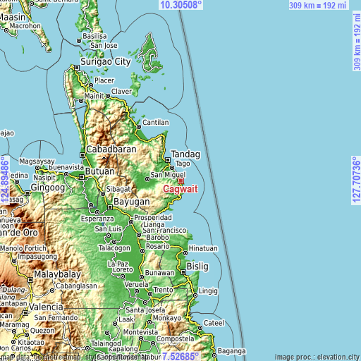 Topographic map of Cagwait