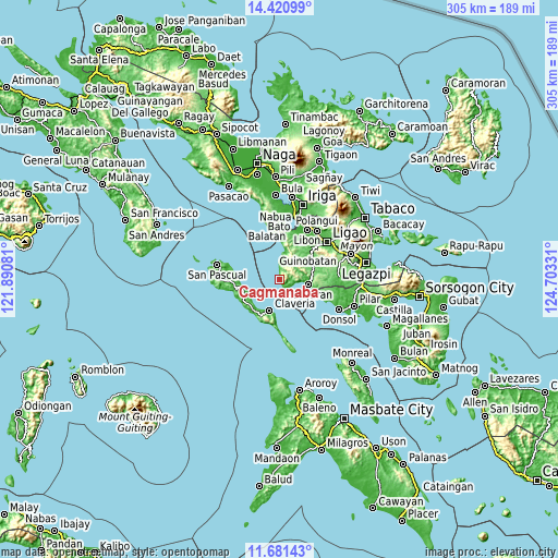 Topographic map of Cagmanaba