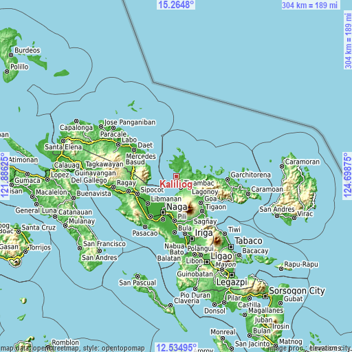 Topographic map of Kaliliog