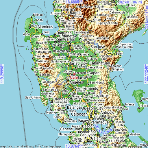 Topographic map of Cafe