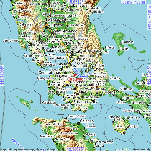 Topographic map of Cabuyao